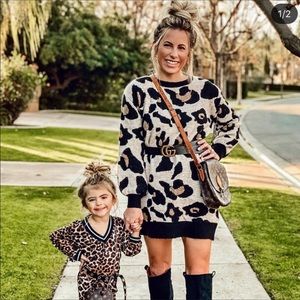 Vici leopard sweater dress size Medium